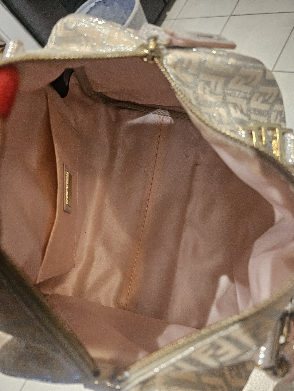FENDI 2000-2010 Zucchino Canvas Shine Bauletto Forever Boston Bag - Picture 4 of 13
